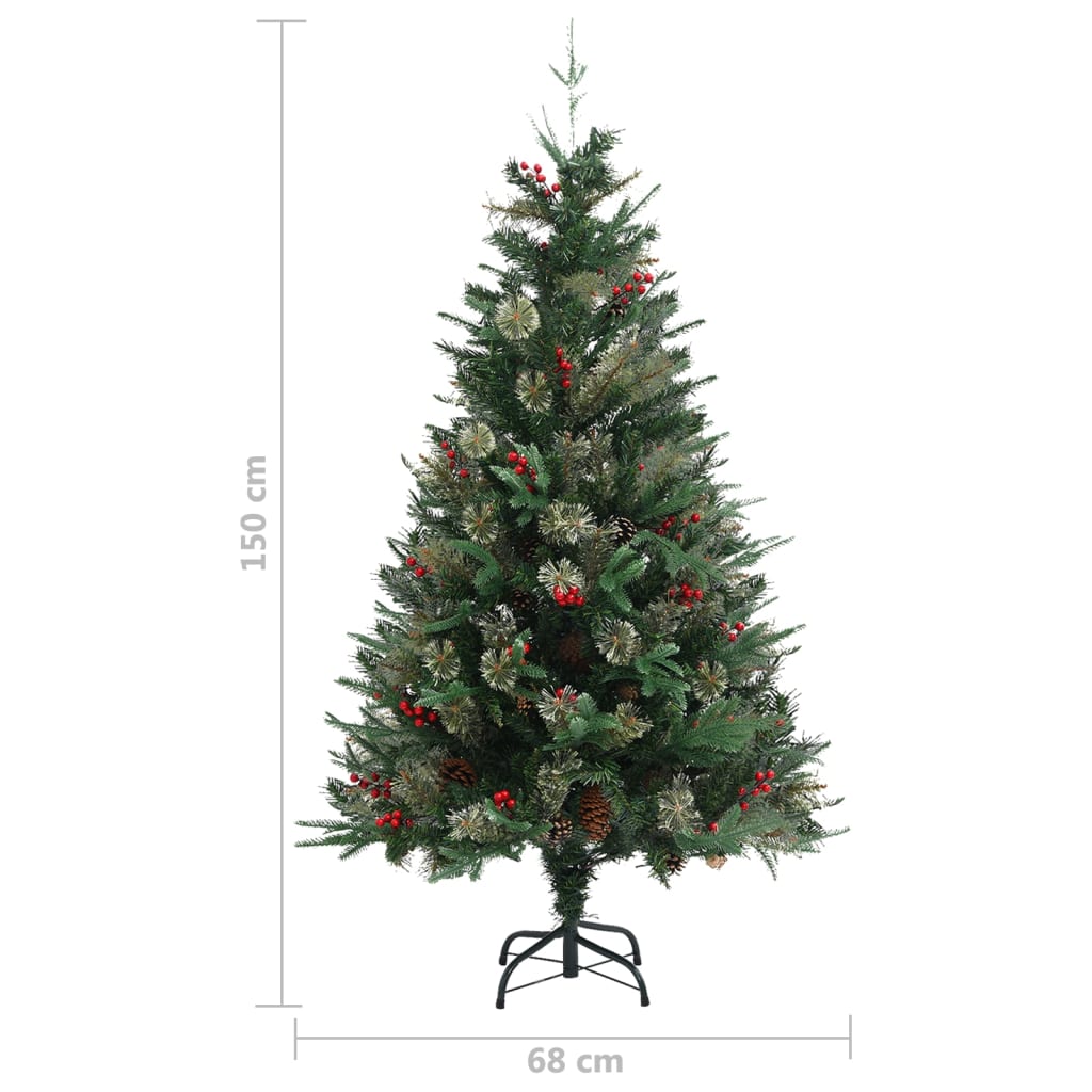juletræ med grankogler 150 cm PVC & PE grøn