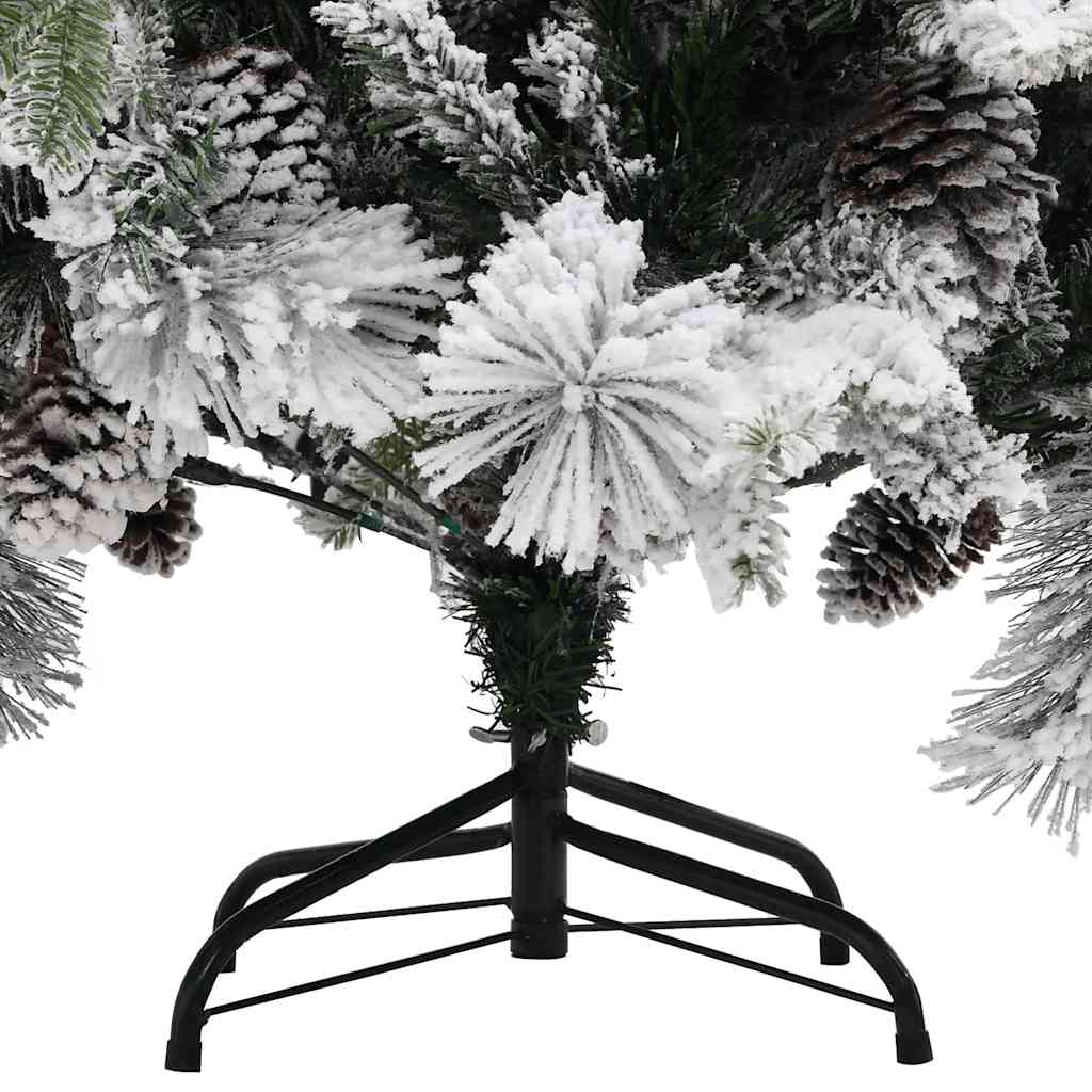 juletræ med puddersne og grankogler 195 cm PVC & PE