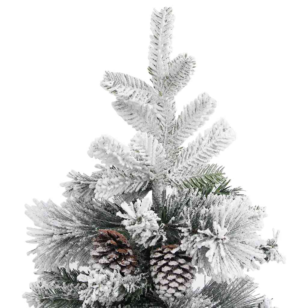 juletræ med puddersne og grankogler 195 cm PVC & PE