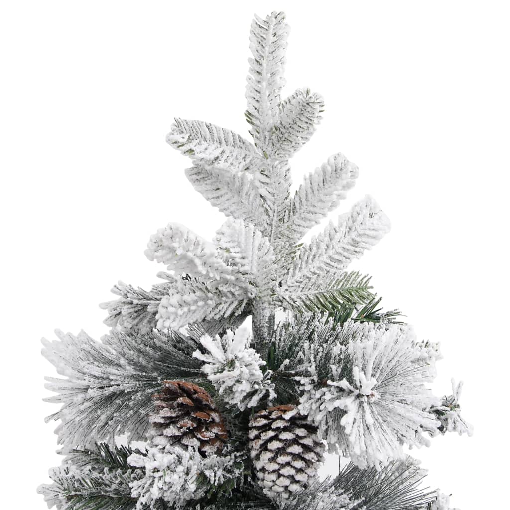 juletræ med puddersne og grankogler 225 cm PVC & PE