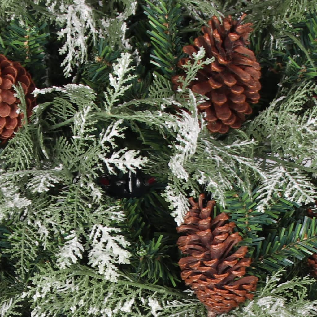 juletræ med grankogler 195 cm PVC & PE grøn og hvid
