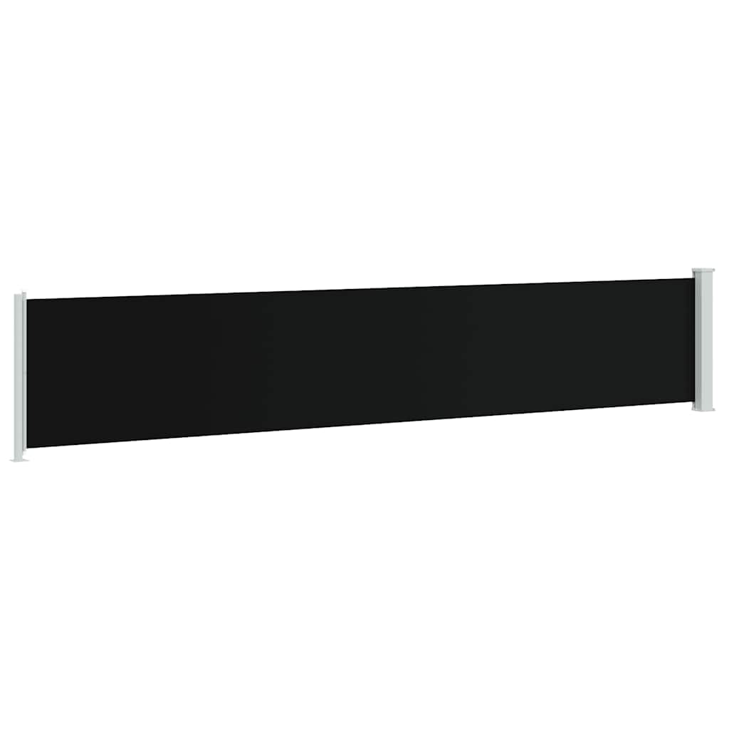 sammenrullelig sidemarkise til terrassen 117x614 cm sort