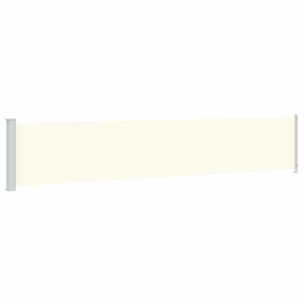 sammenrullelig sidemarkise til terrassen 117x614 cm cremefarvet