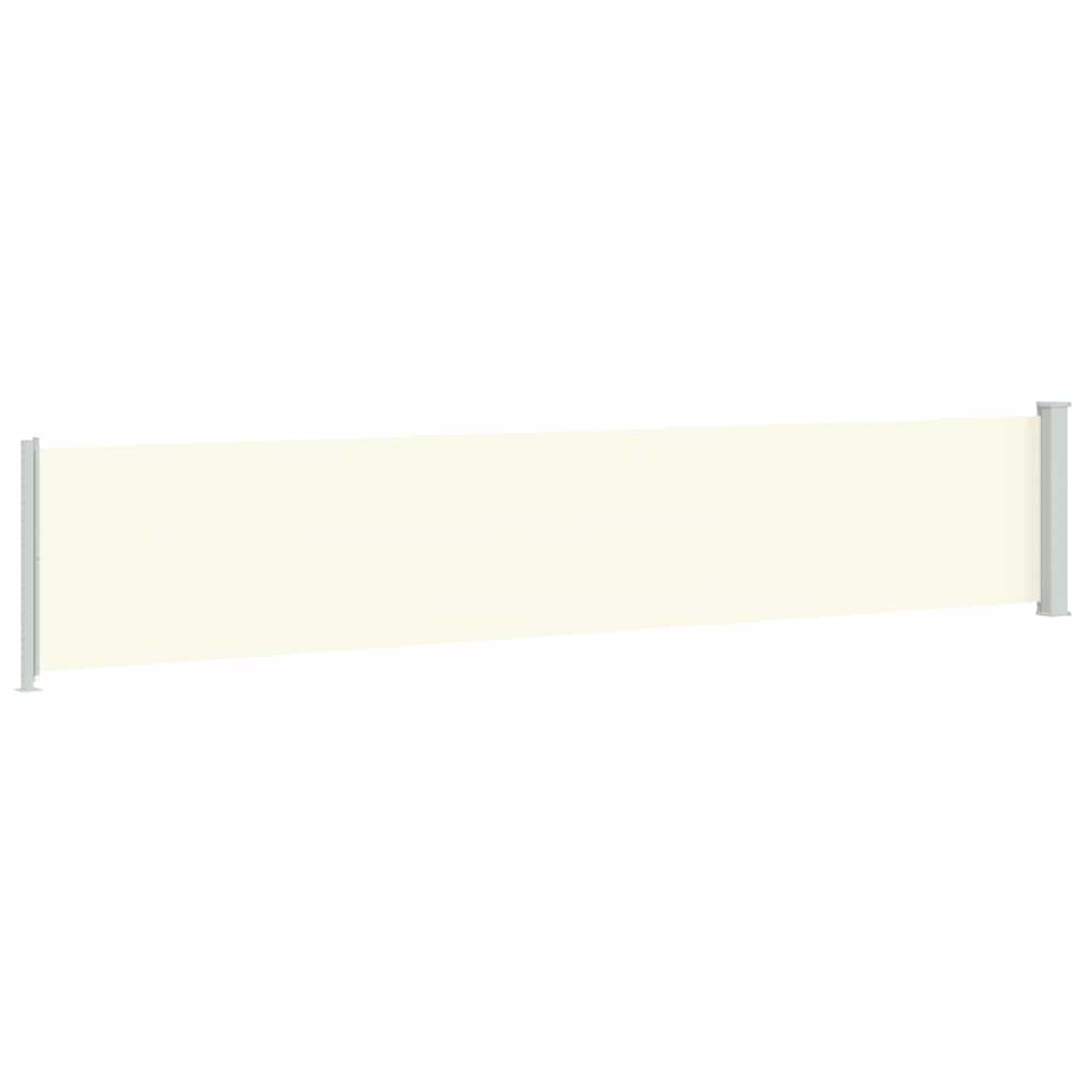sammenrullelig sidemarkise til terrassen 117x614 cm cremefarvet