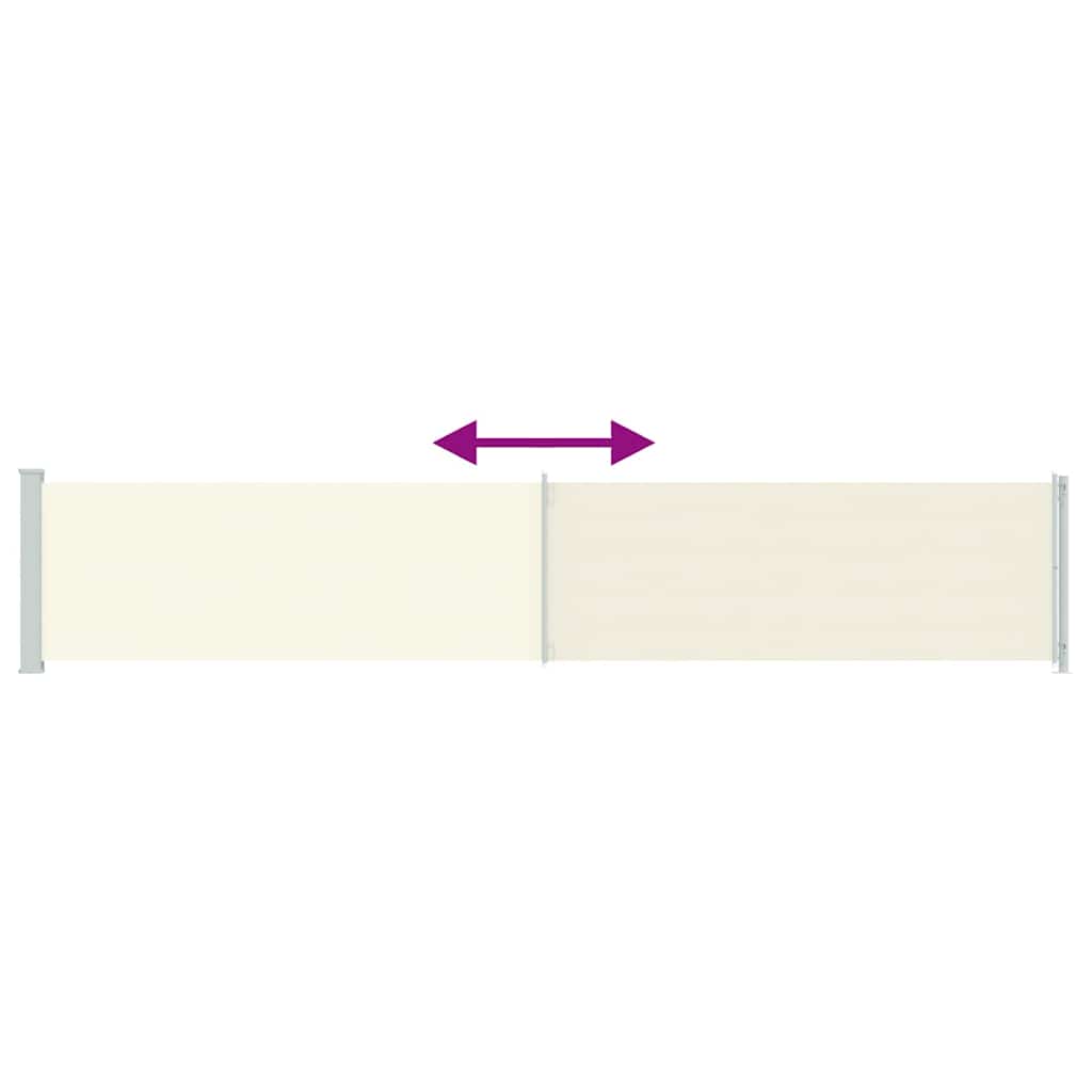 sammenrullelig sidemarkise til terrassen 117x614 cm cremefarvet
