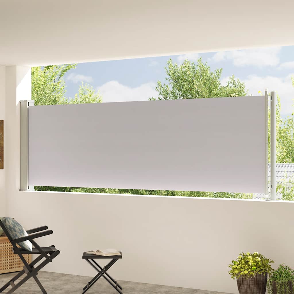 sammenrullelig sidemarkise til terrassen 117x614 cm grå