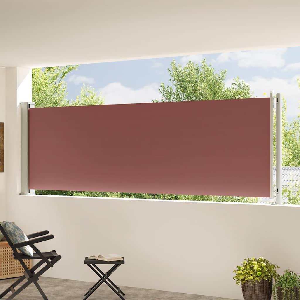 sammenrullelig sidemarkise til terrassen 117x614 cm brun