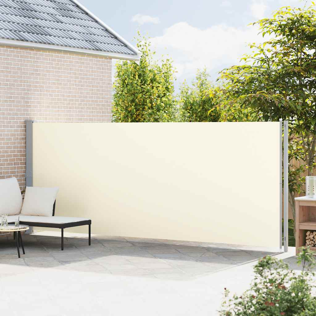 sammenrullelig sidemarkise til terrassen 180x614 cm cremefarvet