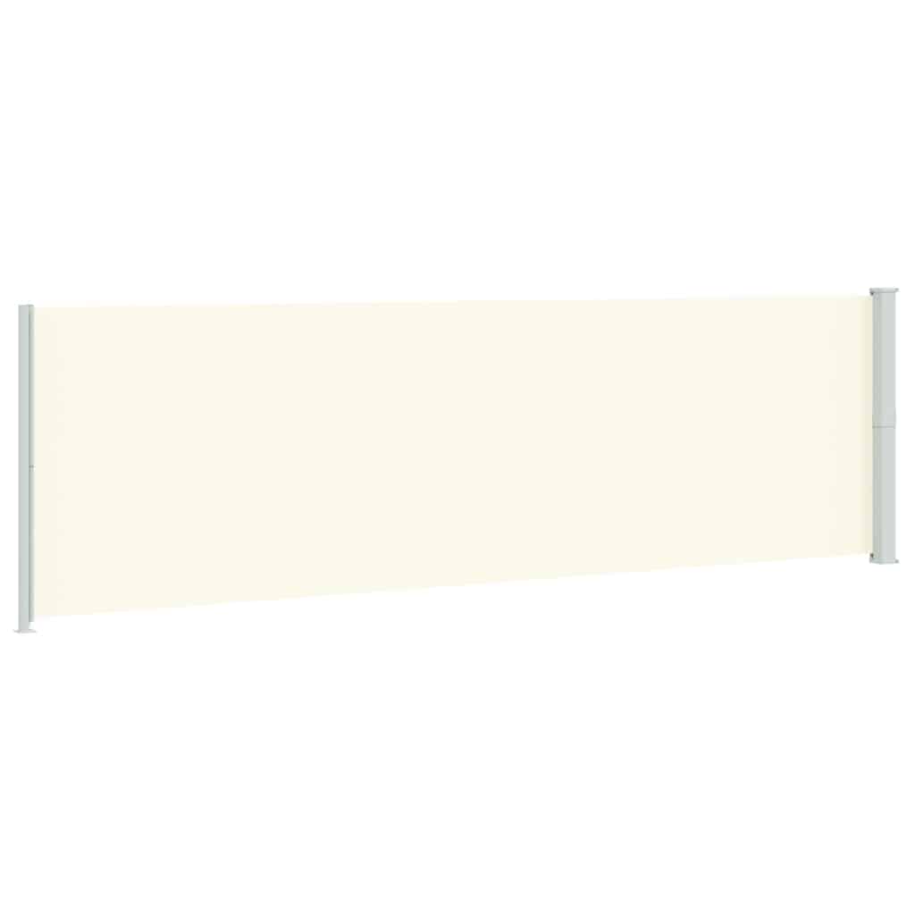 sammenrullelig sidemarkise til terrassen 180x614 cm cremefarvet
