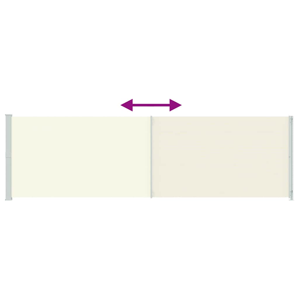 sammenrullelig sidemarkise til terrassen 180x614 cm cremefarvet