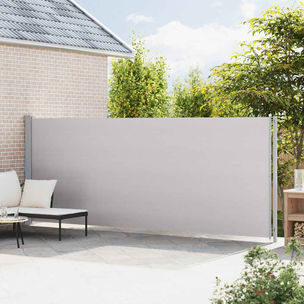 sammenrullelig sidemarkise til terrassen 180x614 cm grå