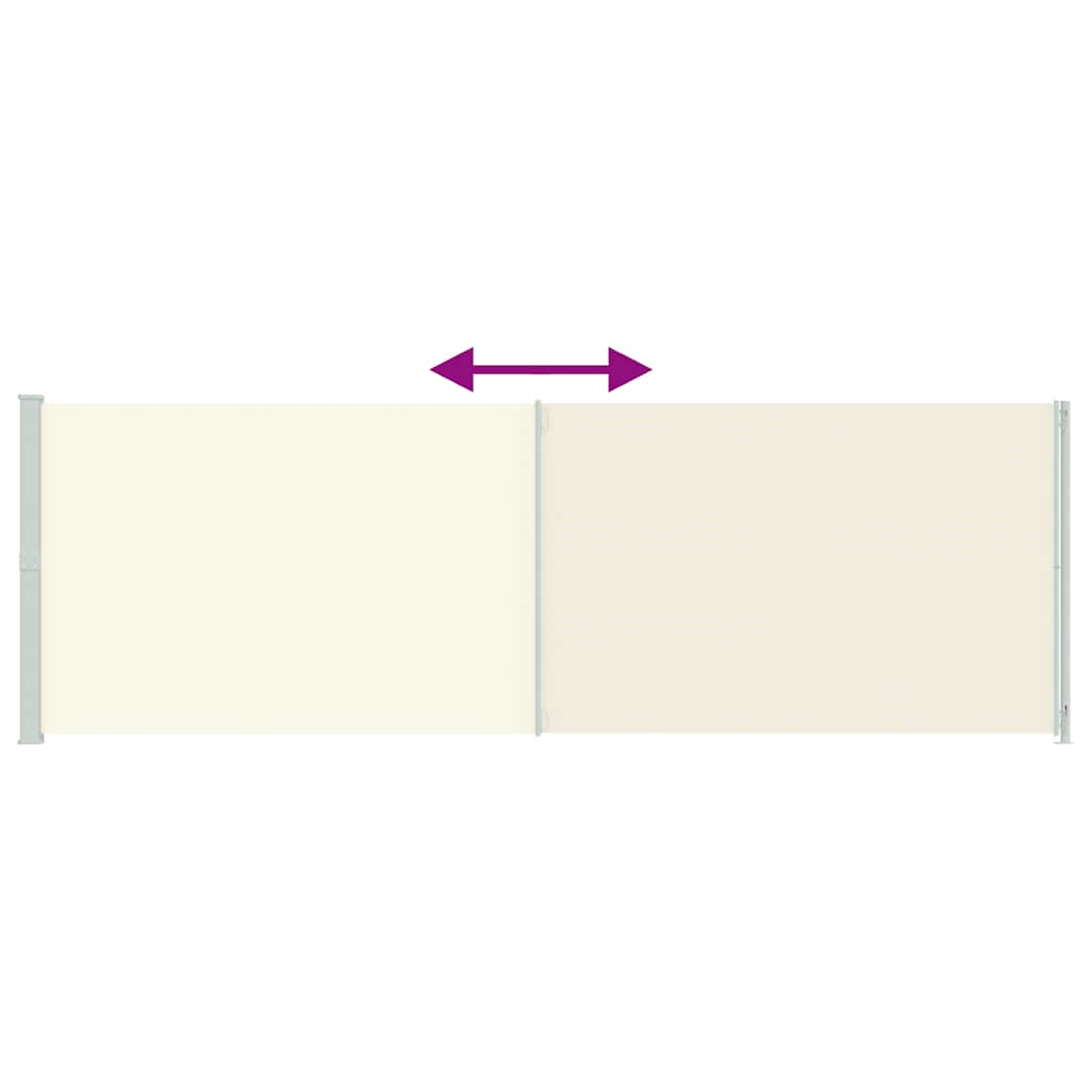 sammenrullelig sidemarkise til terrassen 200x614 cm cremefarvet