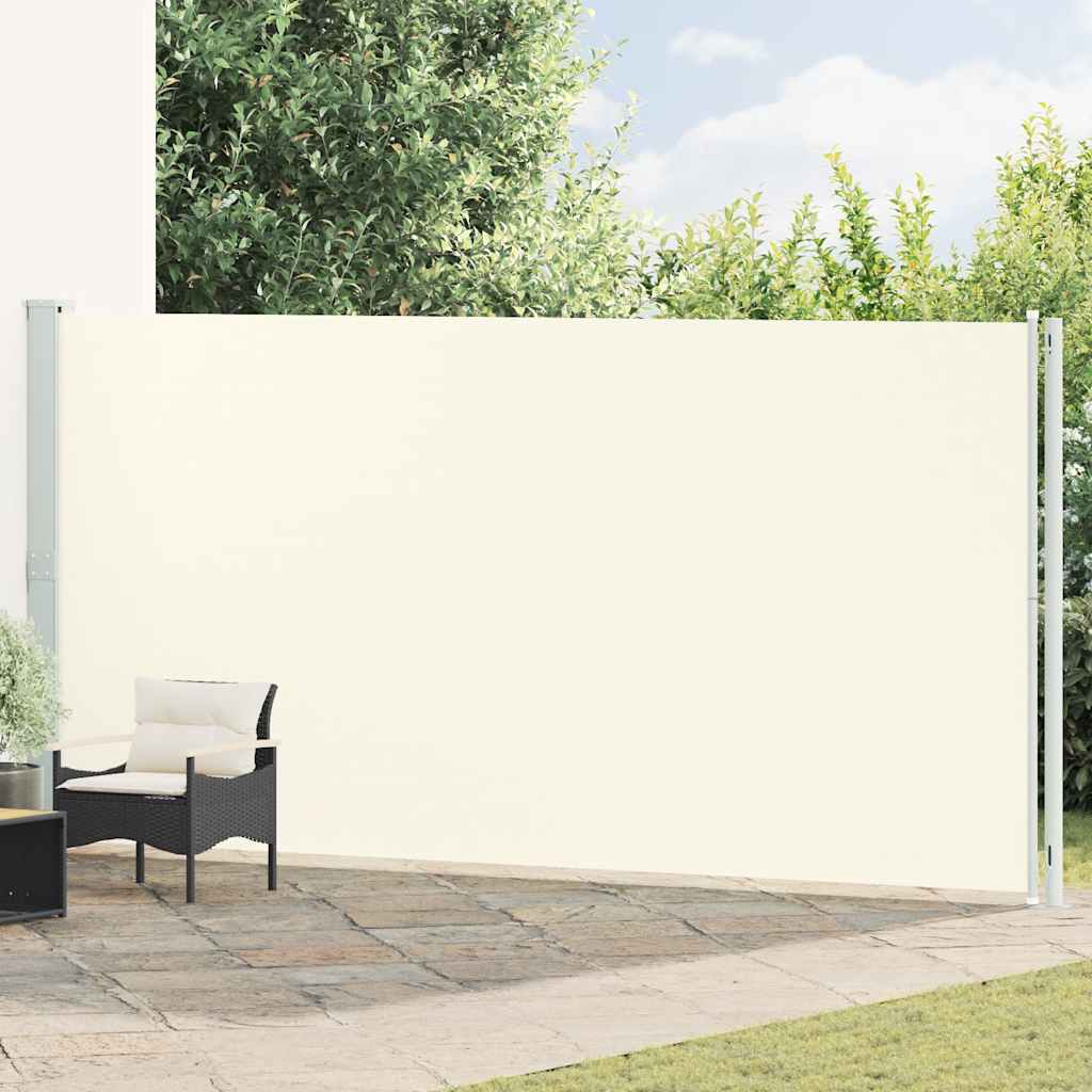 sammenrullelig sidemarkise til terrassen 200x614 cm cremefarvet