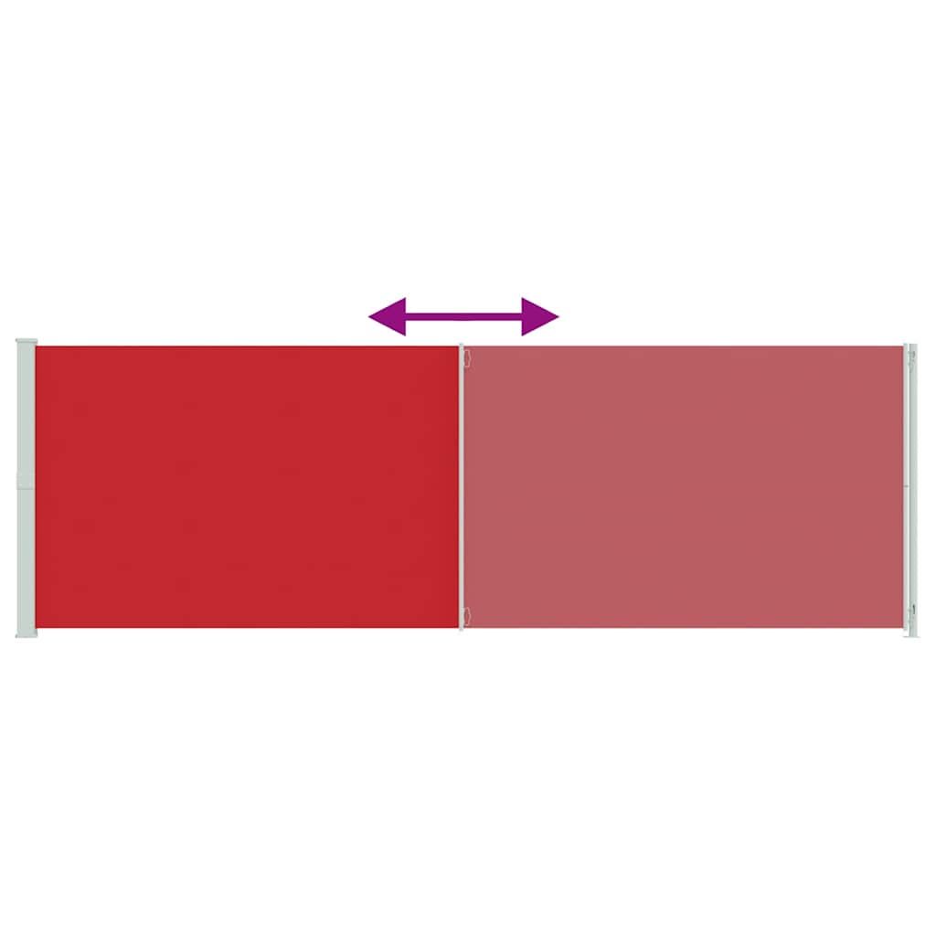 sammenrullelig sidemarkise til terrassen 200x600 cm rød