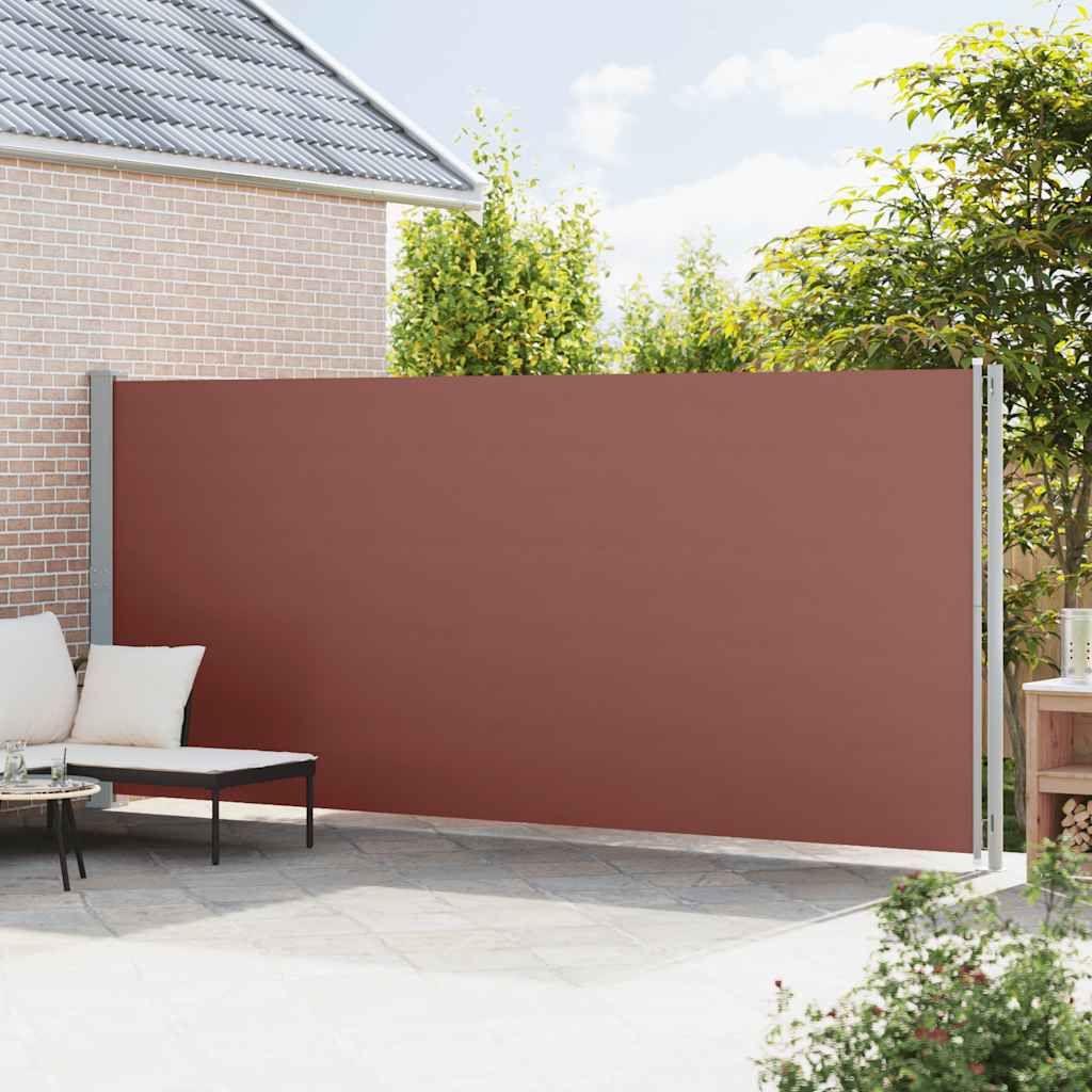 sammenrullelig sidemarkise til terrassen 200x614 cm brun