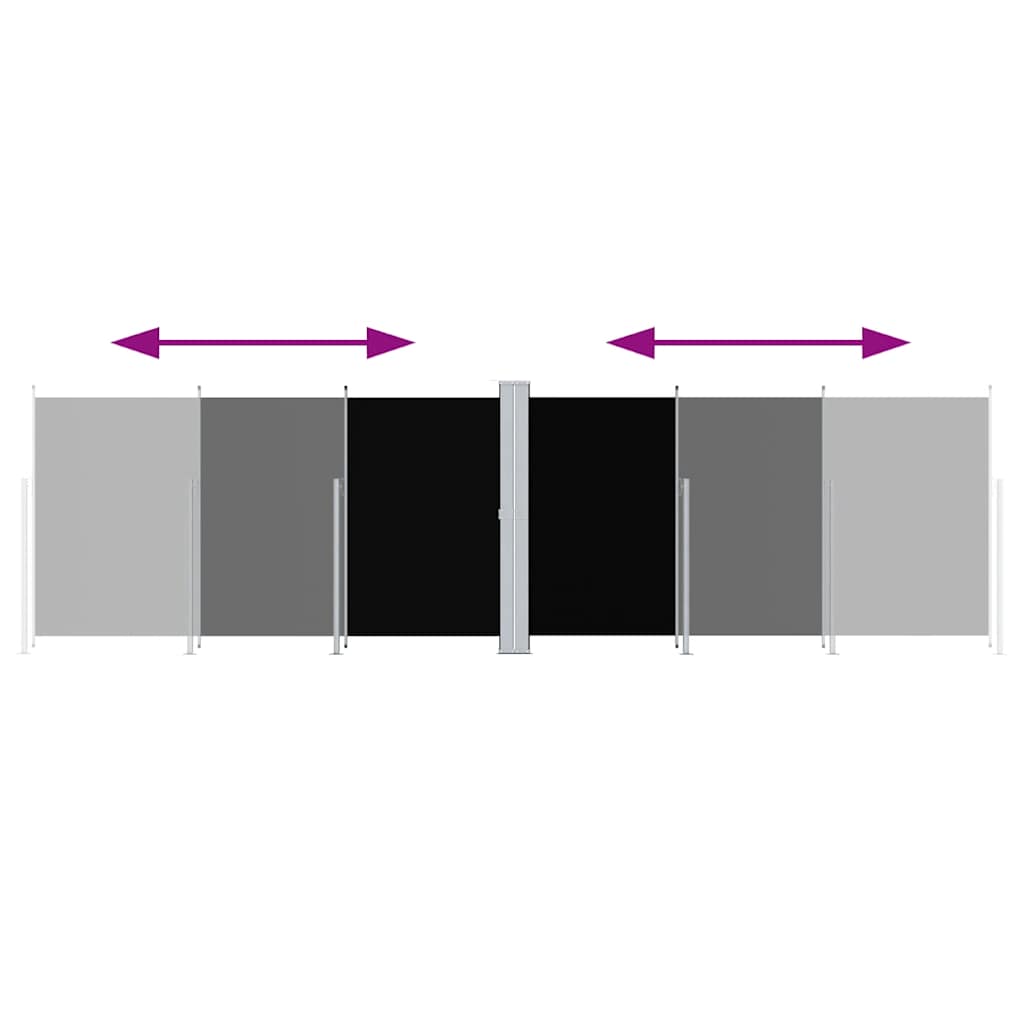 sammenrullelig sidemarkise 180x600 cm sort
