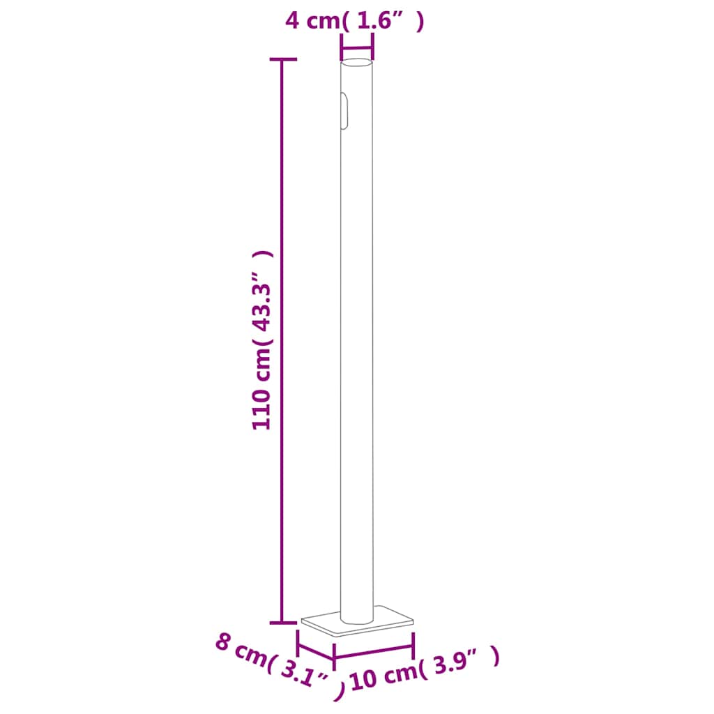 sammenrullelig sidemarkise 180x600 cm sort
