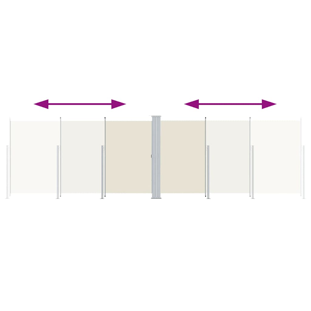 sammenrullelig sidemarkise 180x600 cm cremefarvet