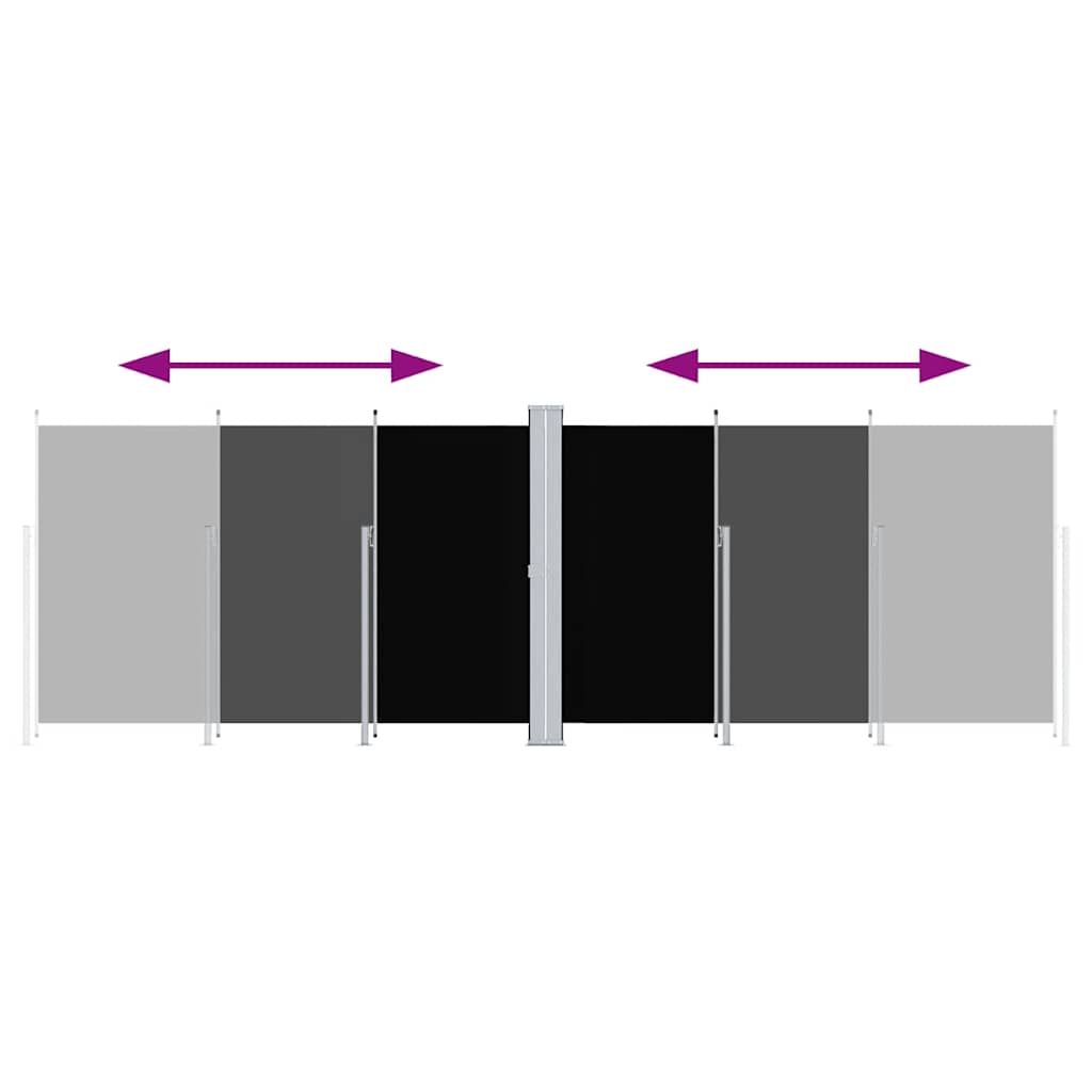 sammenrullelig sidemarkise 200x600 cm sort