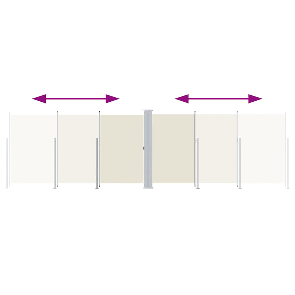 sammenrullelig sidemarkise 200x600 cm cremefarvet