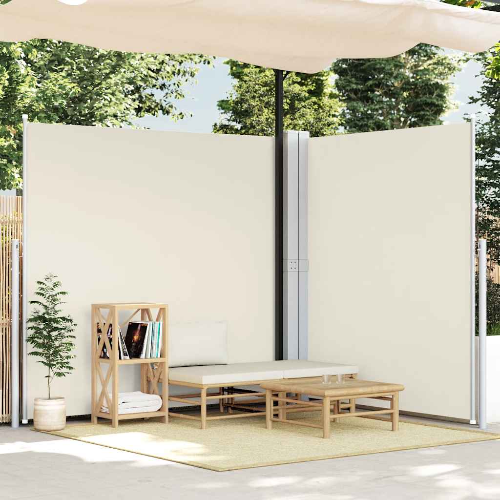 sammenrullelig sidemarkise 200x600 cm cremefarvet