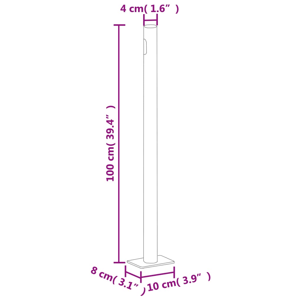 sammenrullelig sidemarkise 160x1000 cm antracitgrå
