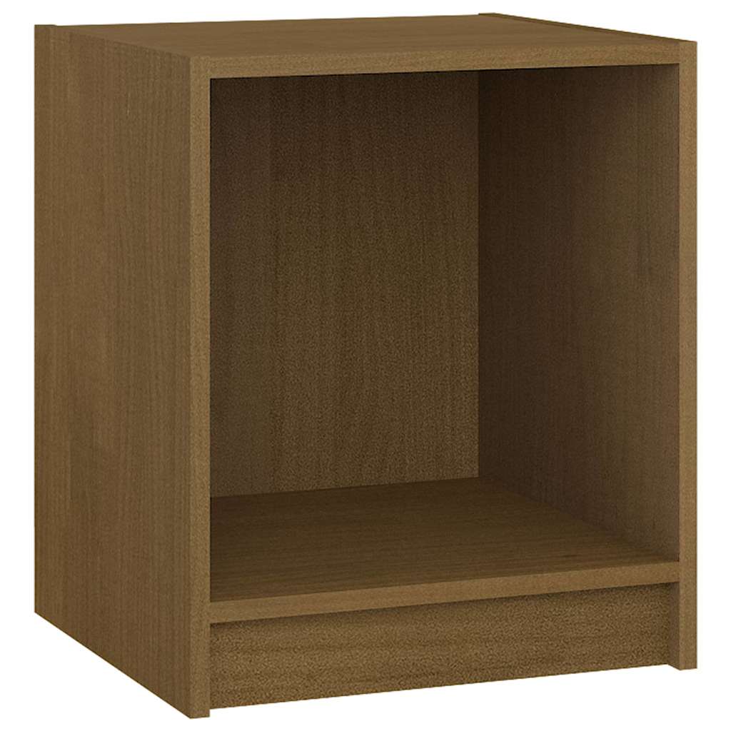 sengeborde 2 stk. 35,5x33,5x41,5 cm massivt fyrretræ brun