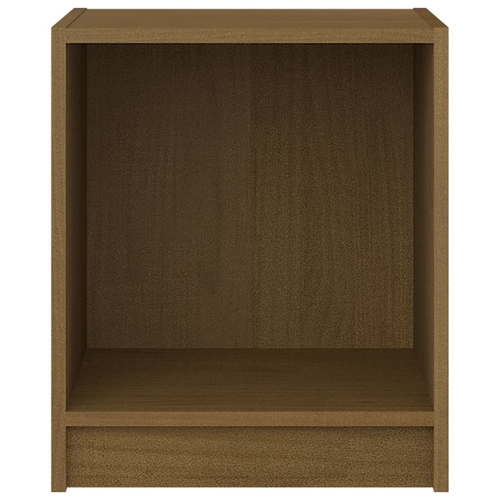 sengeborde 2 stk. 35,5x33,5x41,5 cm massivt fyrretræ brun