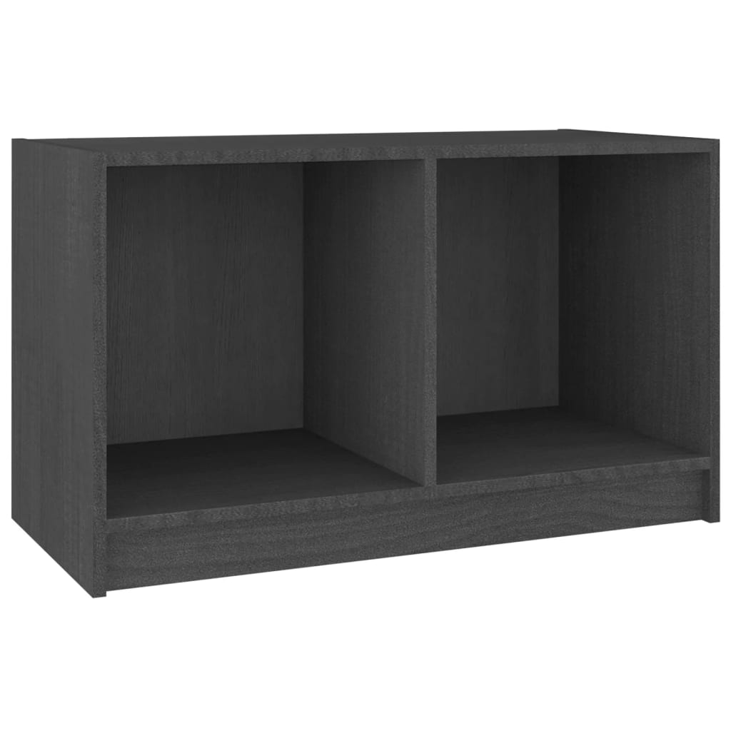 tv-bord 70x33x42 cm massivt fyrretræ grå