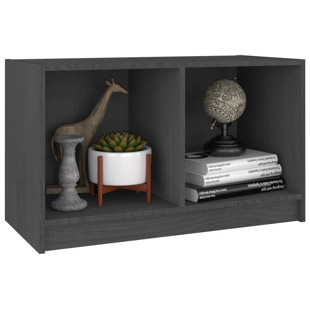 tv-bord 70x33x42 cm massivt fyrretræ grå