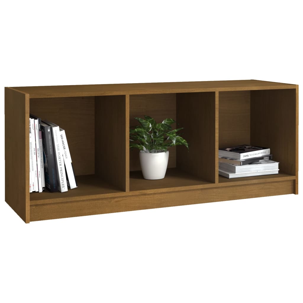 tv-skab 104x33x41 cm massivt fyrretræ gyldenbrun