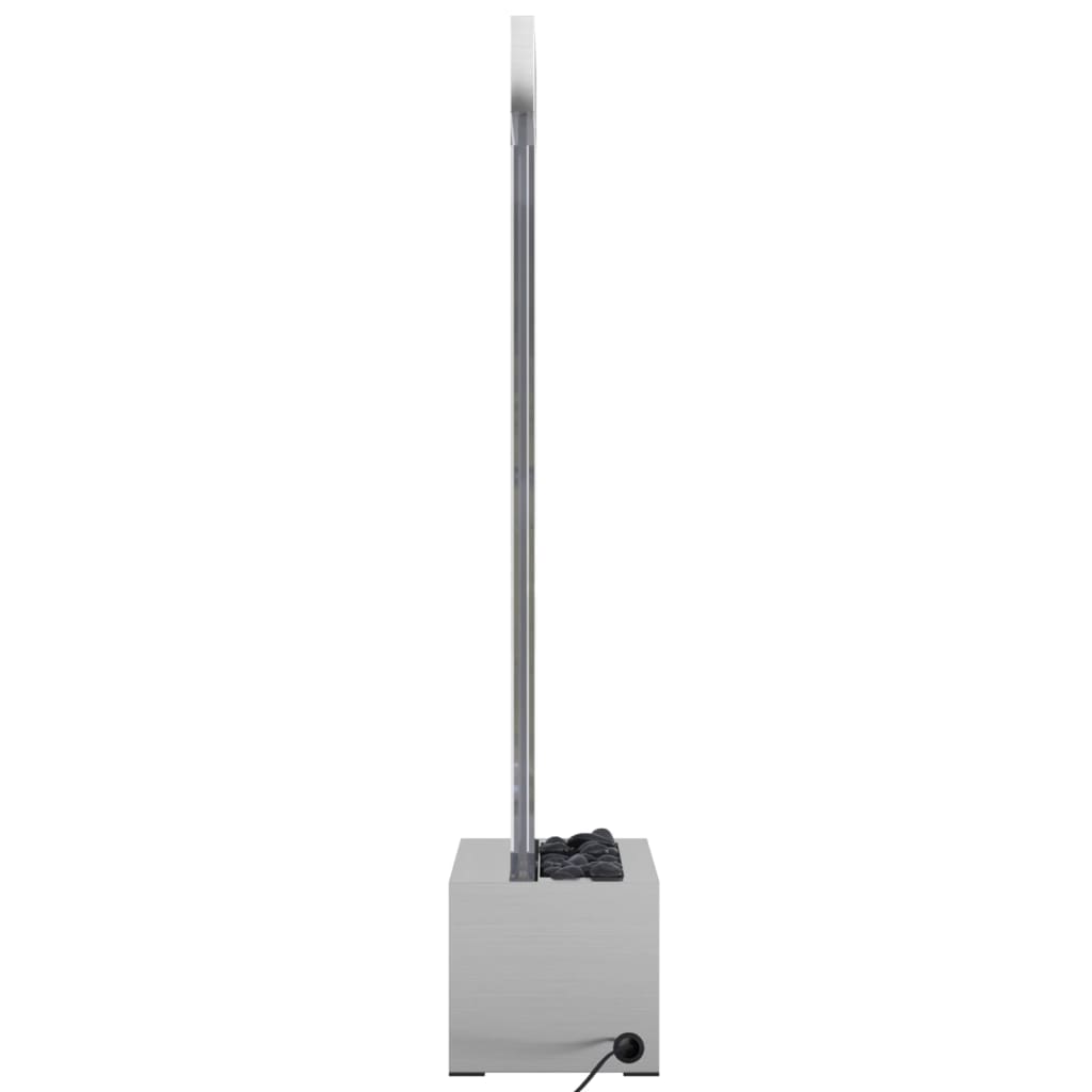 151400 vidaXL boblesøjle med RGB LED'er 110 cm rustfrit stål og akryl