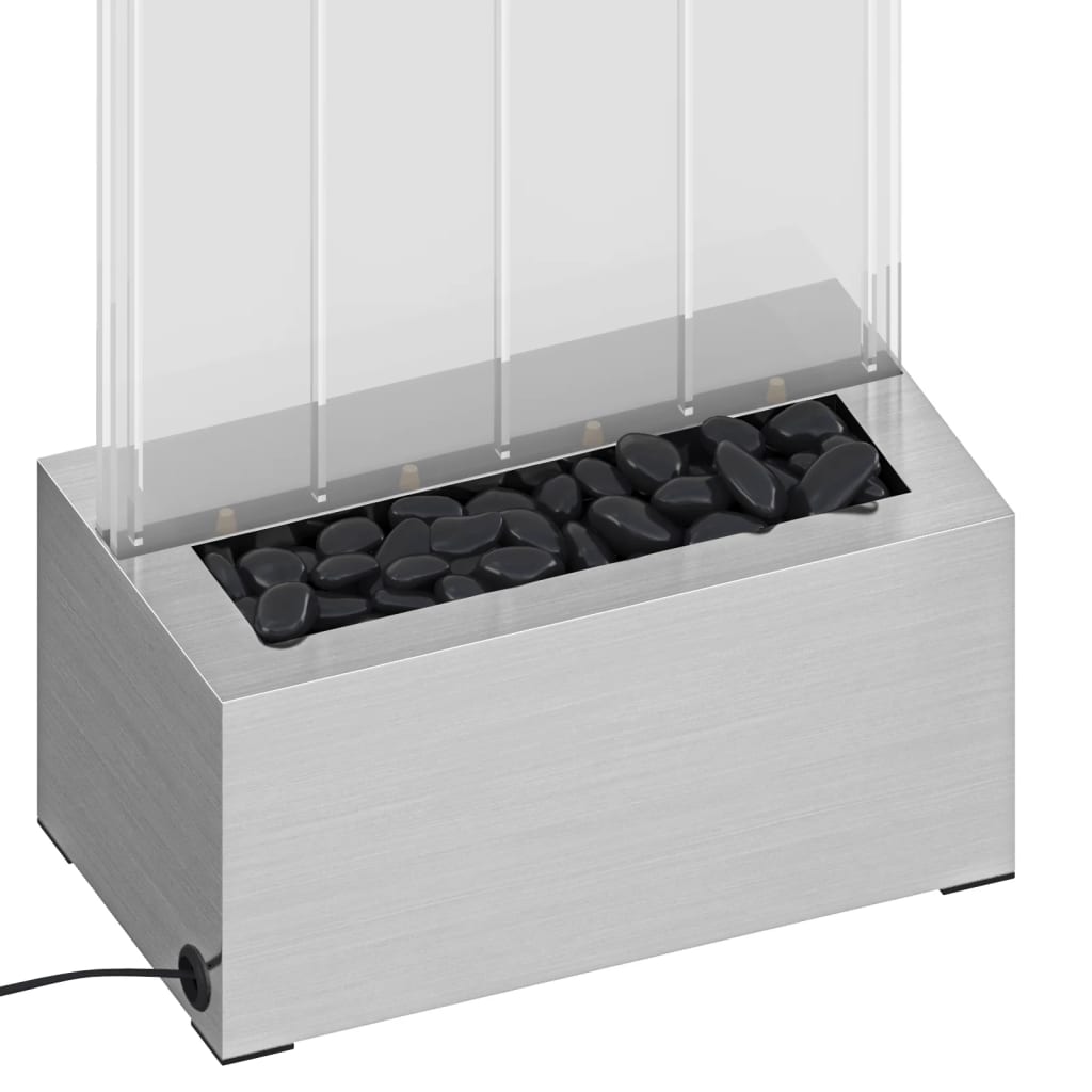 151400 vidaXL boblesøjle med RGB LED'er 110 cm rustfrit stål og akryl