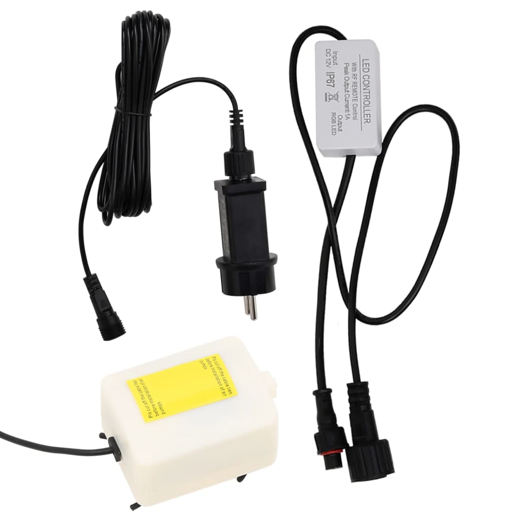 151400 vidaXL boblesøjle med RGB LED'er 110 cm rustfrit stål og akryl