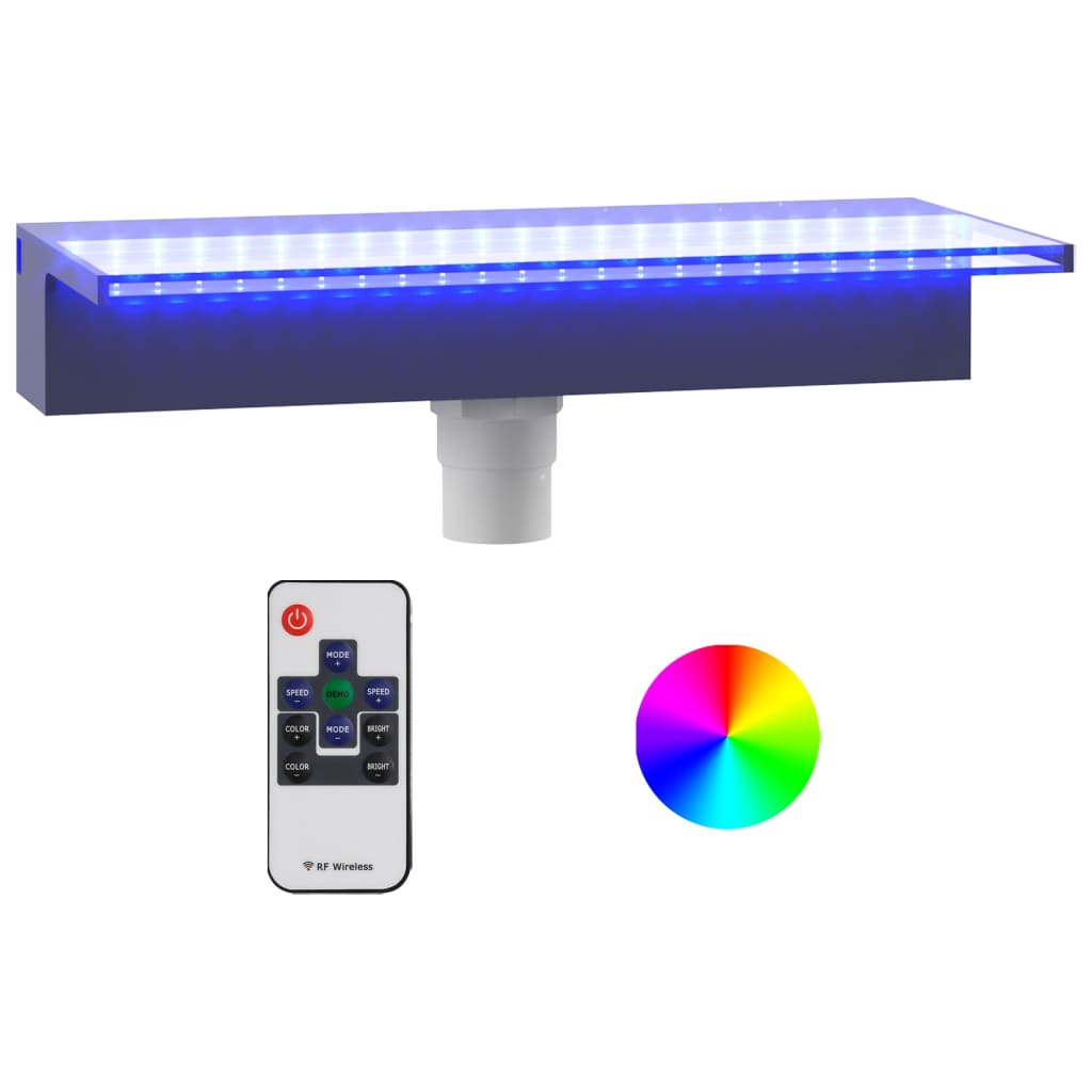 vandfald med RGB LED'er 45 cm akryl