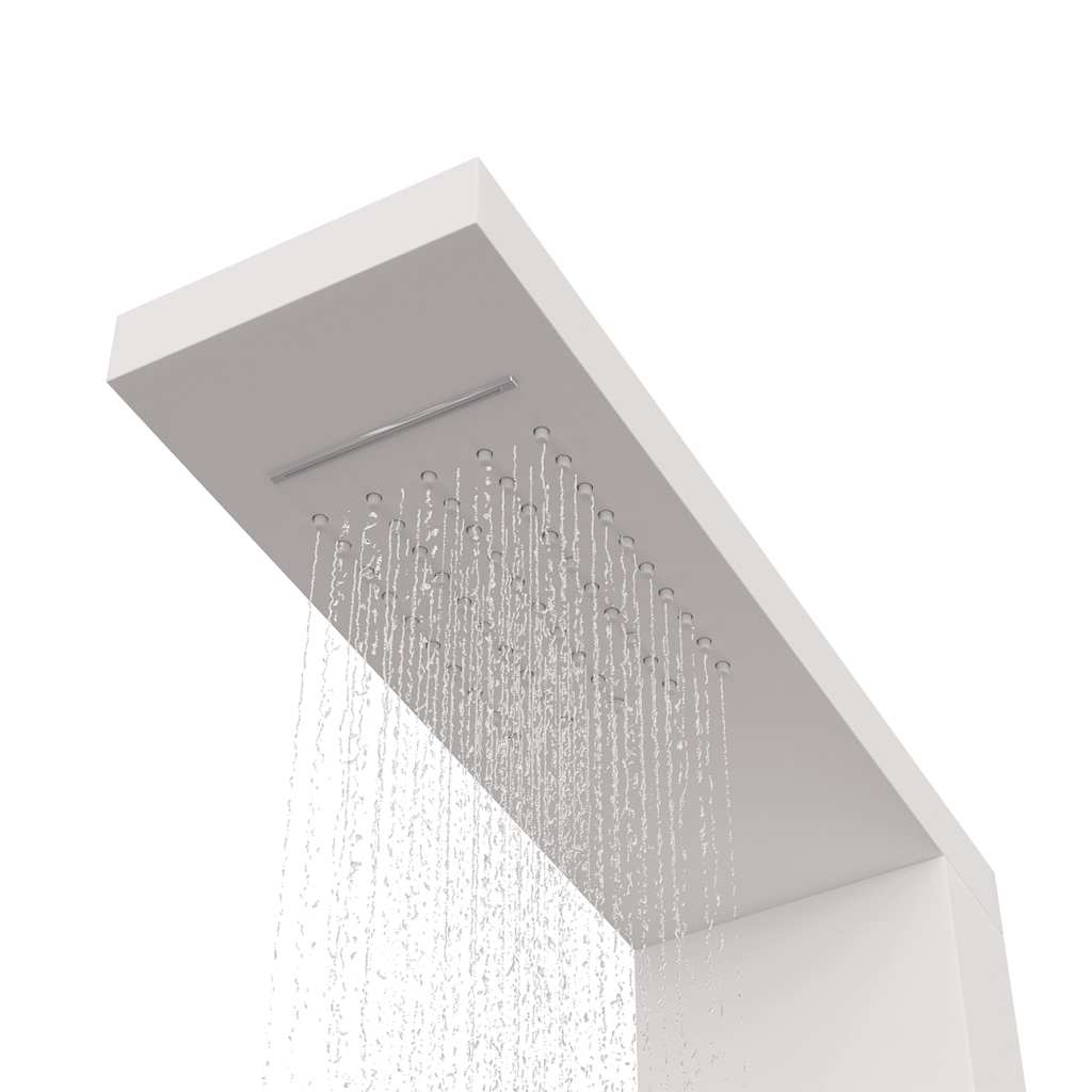 brusepanel aluminium hvid