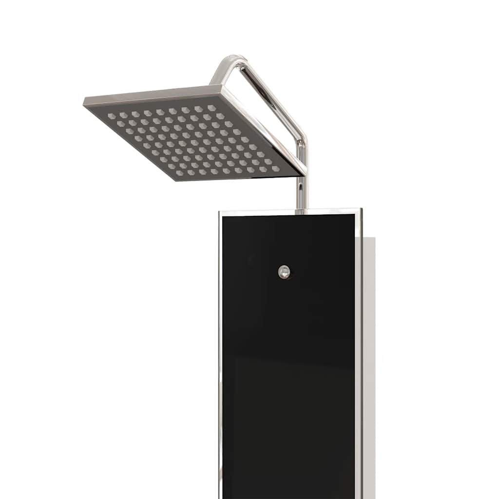 brusepanel 18x45,5x130 cm glas sort