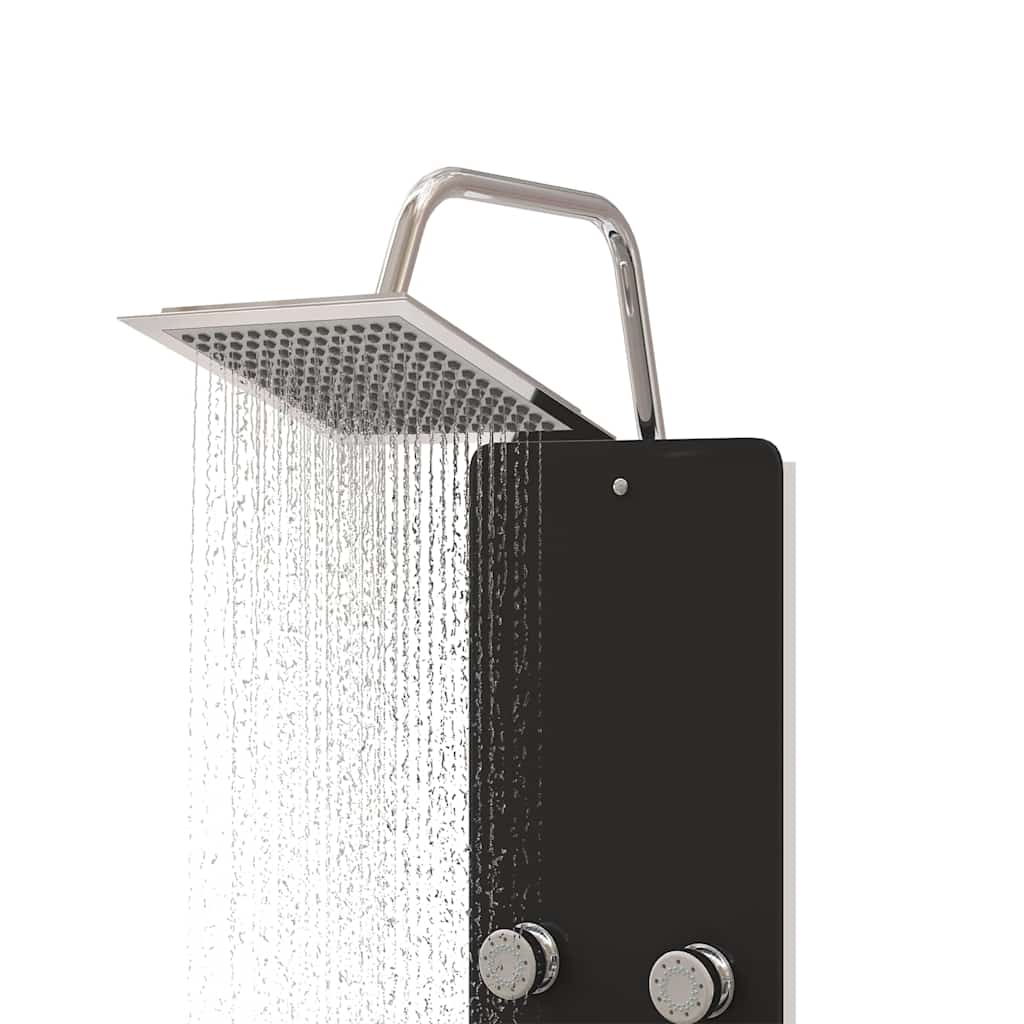 brusepanel 25x47,5x130 cm glas sort