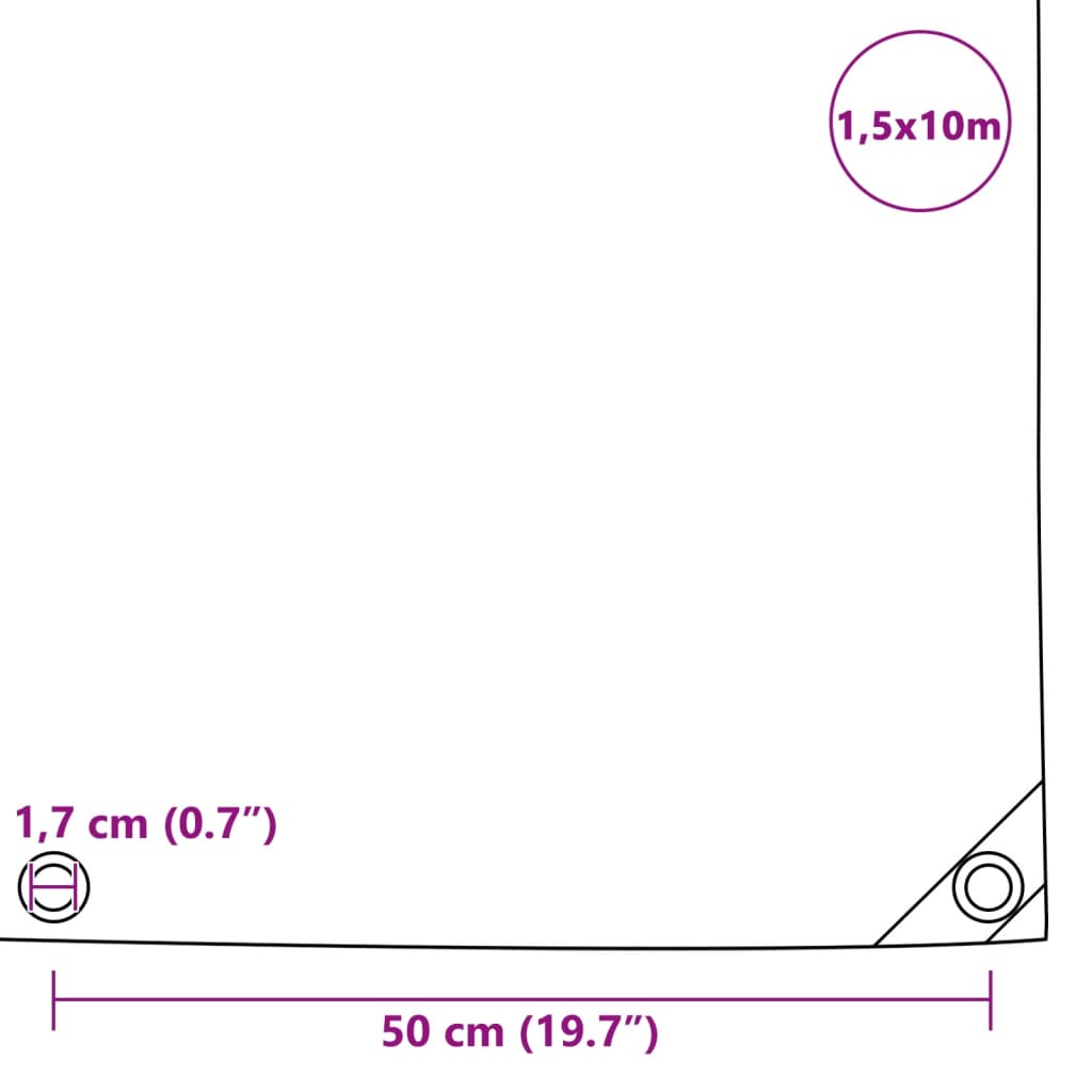 presenning 1,5x10 m 650 g/m² sort