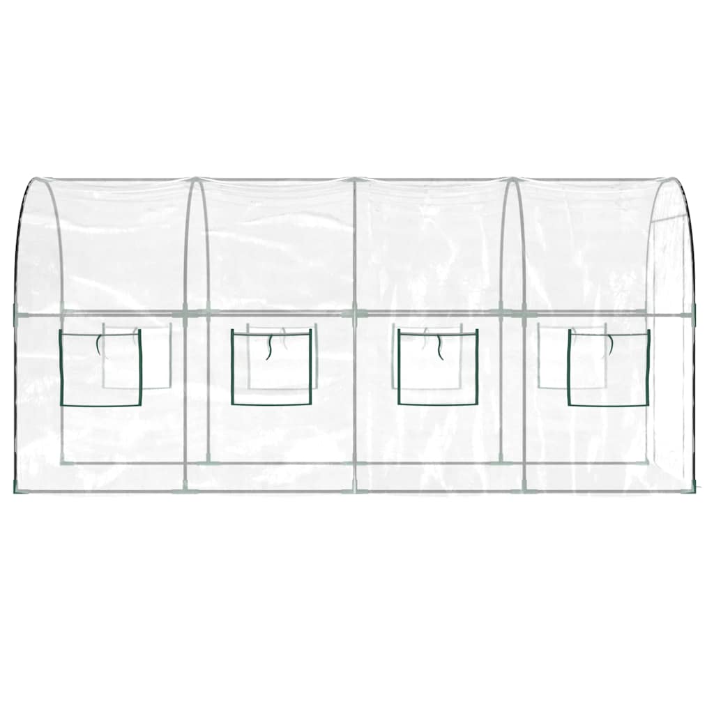 drivhus 160x400x190 cm PVC og pulverlakeret stål transparent