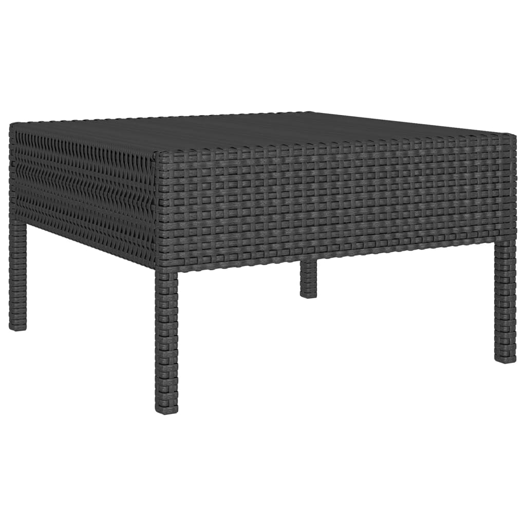 loungesæt til haven 9 dele med hynder polyrattan sort