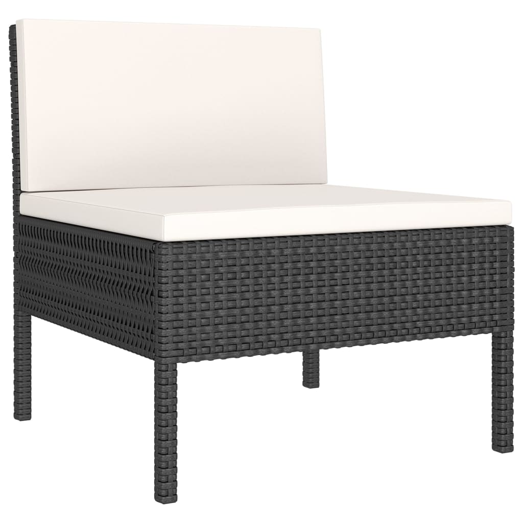 loungesæt til haven 12 dele med hynder polyrattan sort