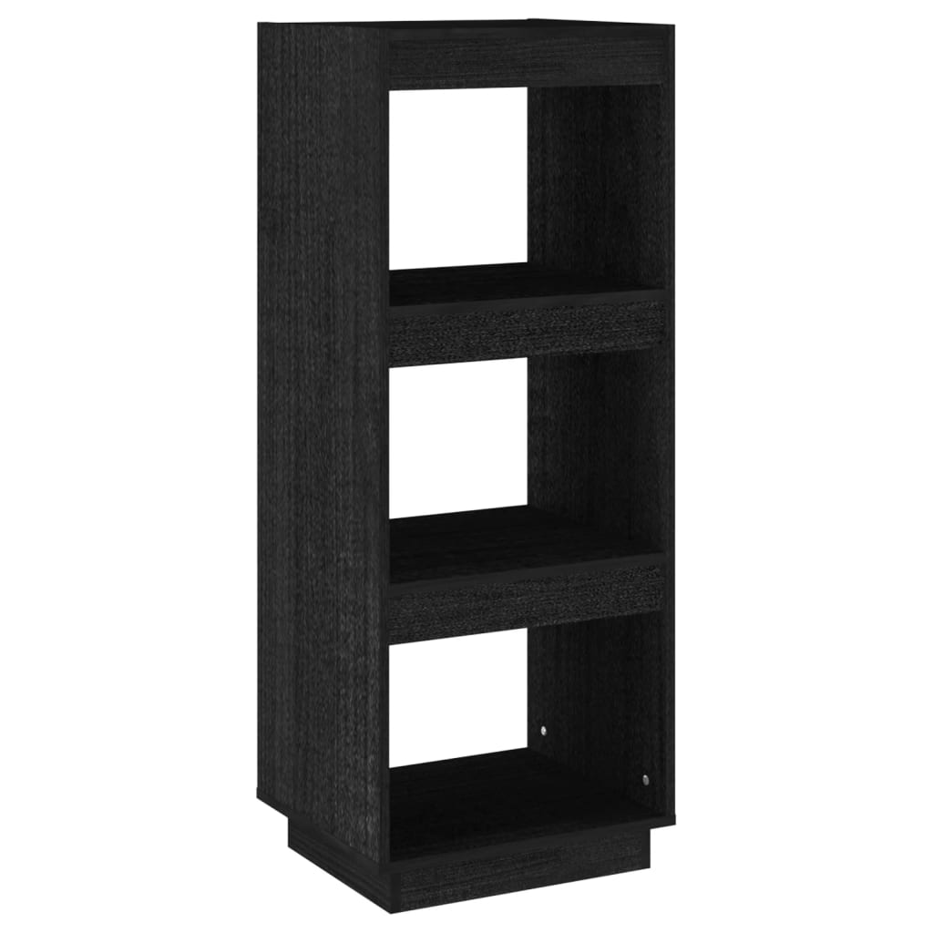 bogreol/rumdeler 40x35x103 cm massivt fyrretræ sort
