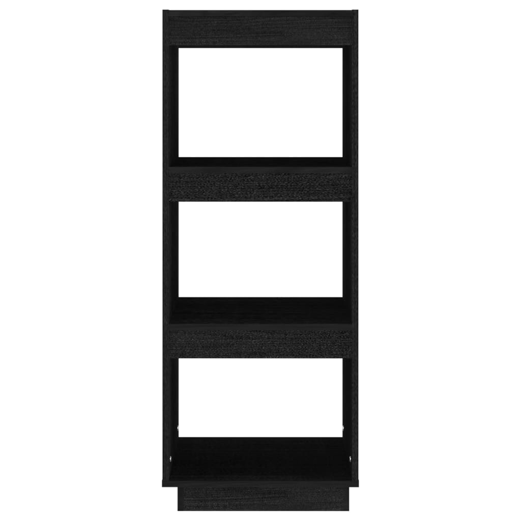 bogreol/rumdeler 40x35x103 cm massivt fyrretræ sort