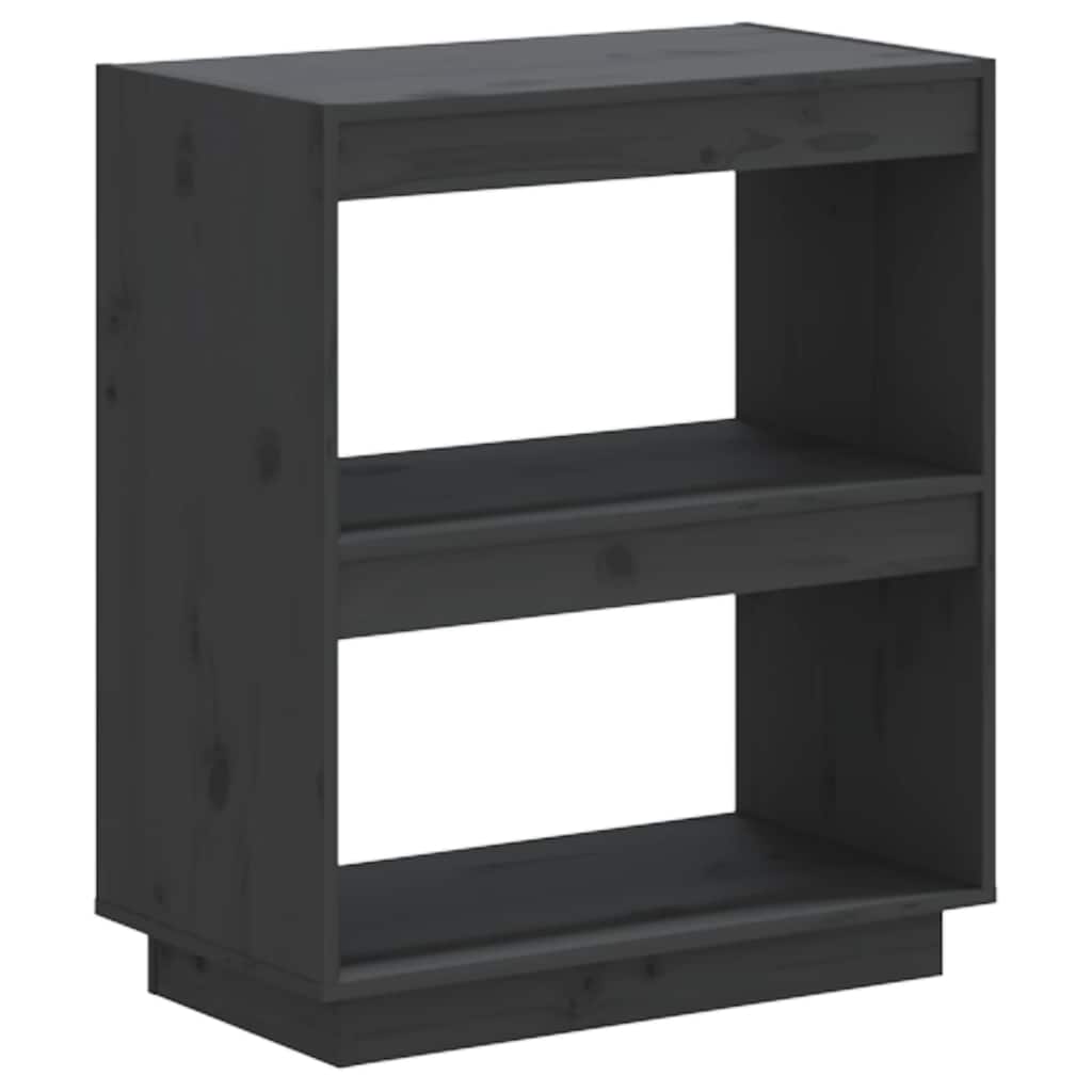 bogreol 60x35x71 cm massivt fyrretræ grå