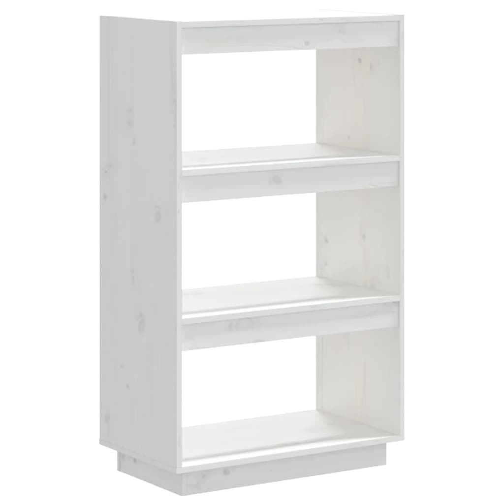 bogreol/rumdeler 60x35x103 cm massivt fyrretræ hvid