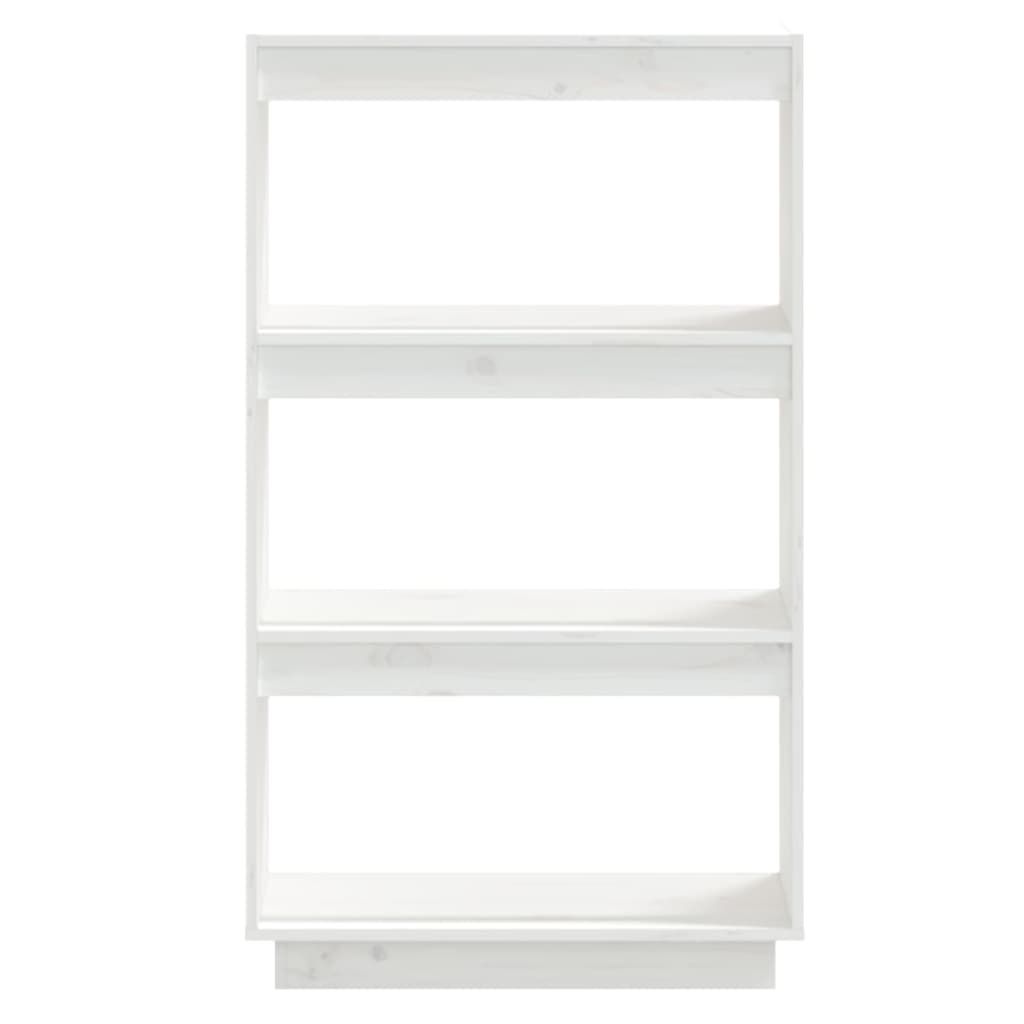 bogreol/rumdeler 60x35x103 cm massivt fyrretræ hvid