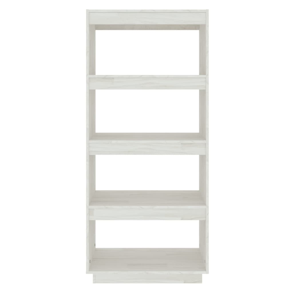 bogreol/rumdeler 60x35x135 cm massivt fyrretræ hvid