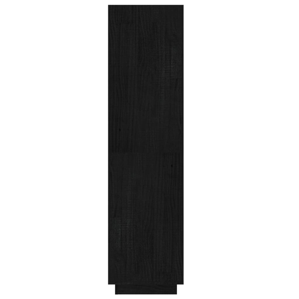 bogreol/rumdeler 60x35x135 cm massivt fyrretræ sort