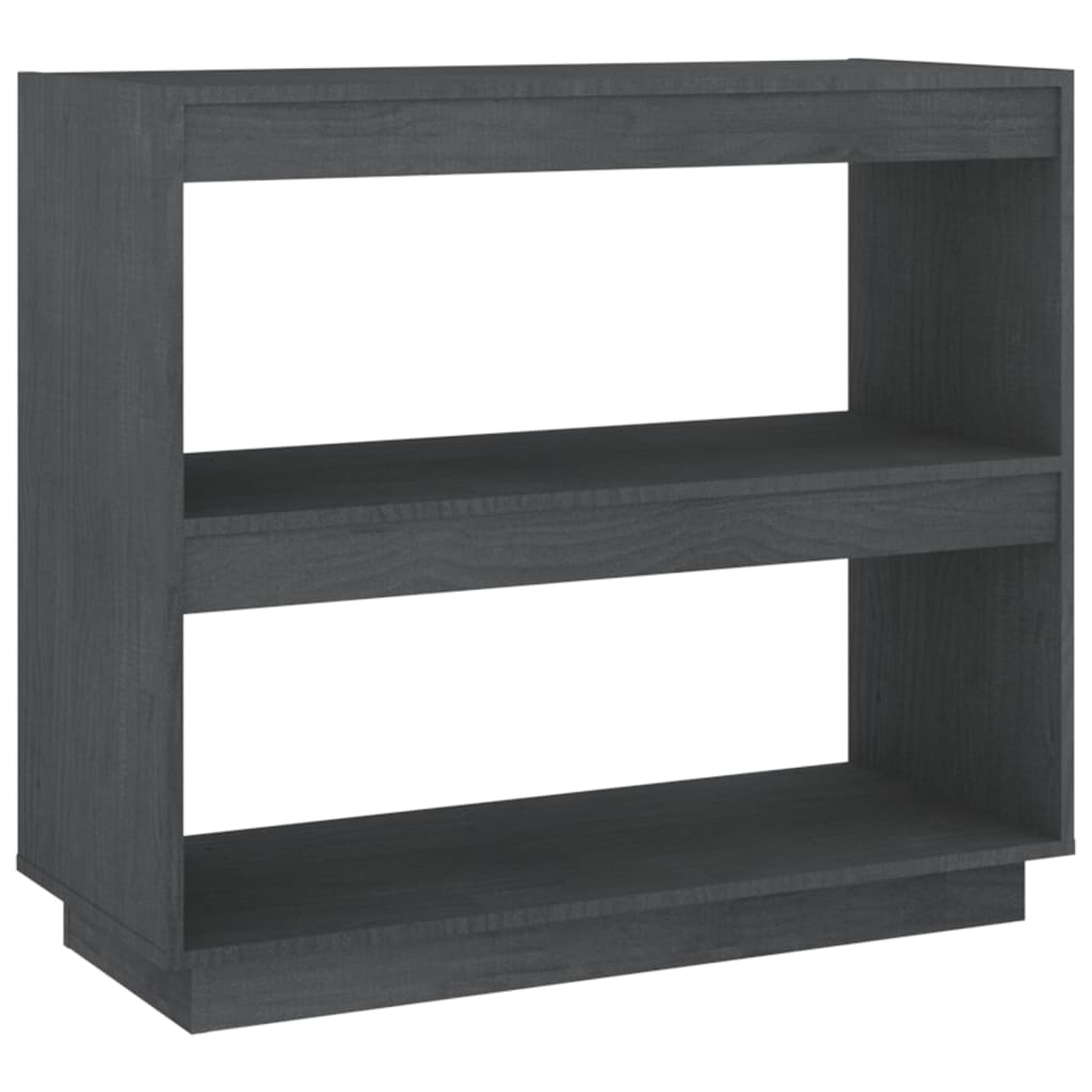 bogreol 80x35x71 cm massivt fyrretræ grå